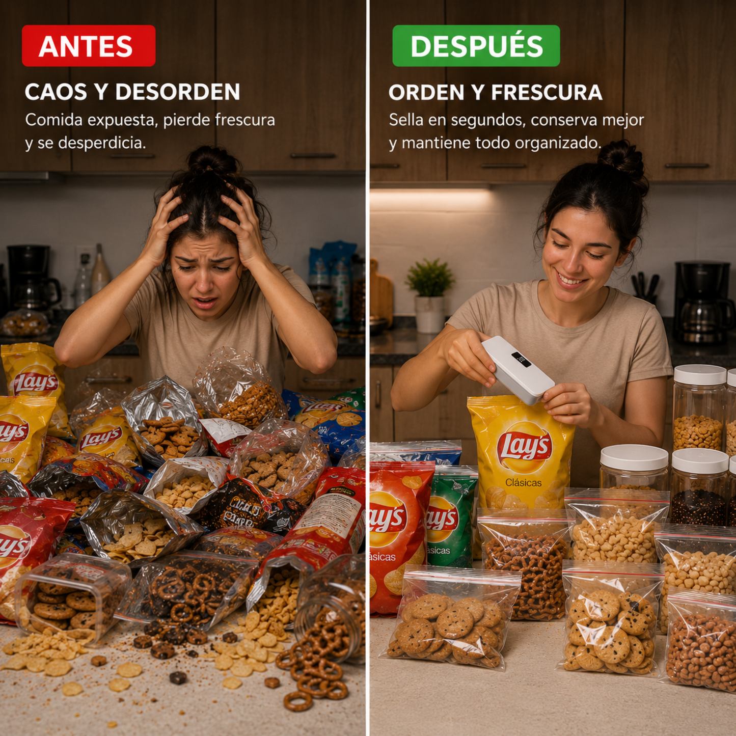 Selladora de bolsas portátil 2 en 1